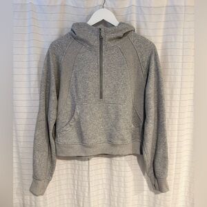 Crop Scuba Style Heather Gray Women's Hoodie Size Medium